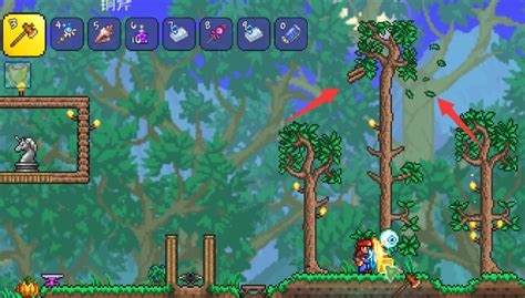 泰拉瑞亚摇晃树怎么摇